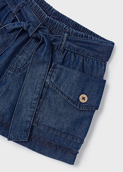 Pantalone corto denim tencel