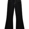 Stretch black denim flare fit