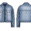 Rigid denim jacket w/4g laser