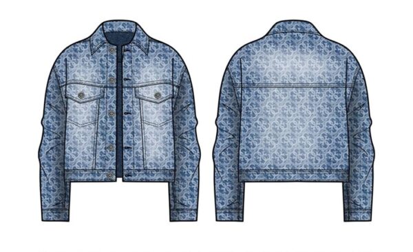 Rigid denim jacket w/4g laser