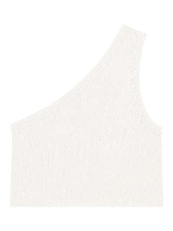 Garment dye one shoulder top
