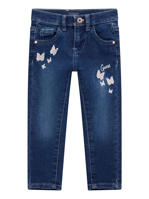 Str denim skinny pants w/sequi