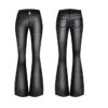 Stretch black denim flare fit