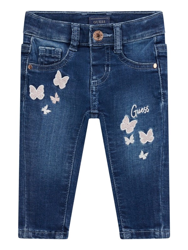 Str denim skinny pants w/sequi