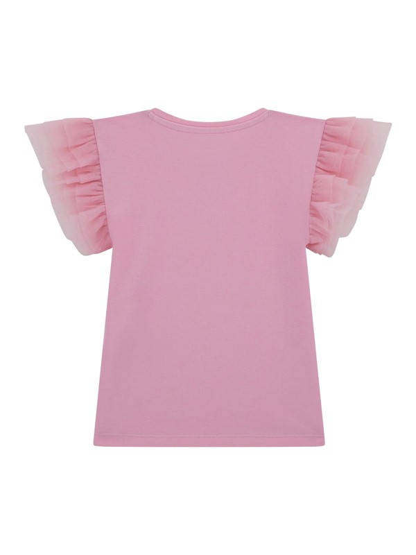 Ss t-shirt w/mesh frill