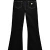 Stretch black denim flare fit