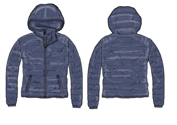 Hooded ls padded puffer w/zip