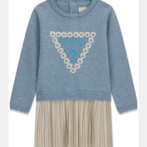 Ls mixed fabric dress