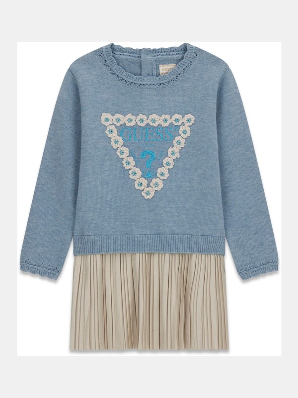 Ls mixed fabric dress