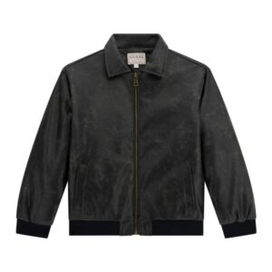 Pu leather padded ls jacket w/
