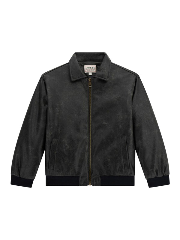 Pu leather padded ls jacket w/