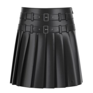 Pu midi skirt