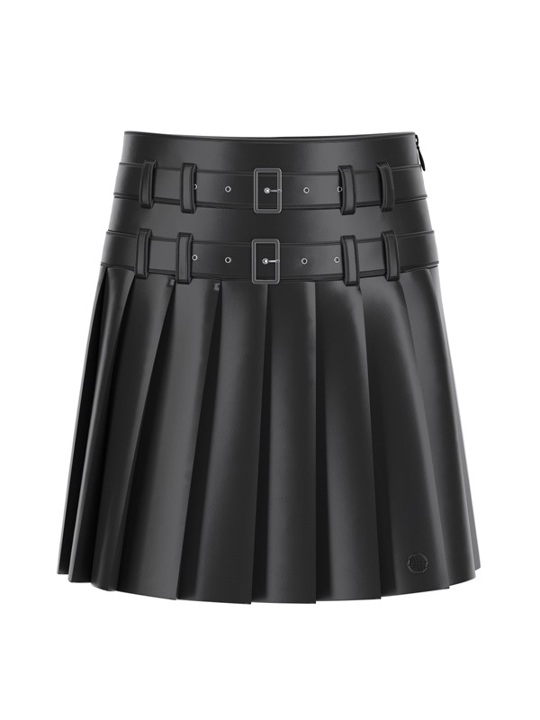Pu midi skirt