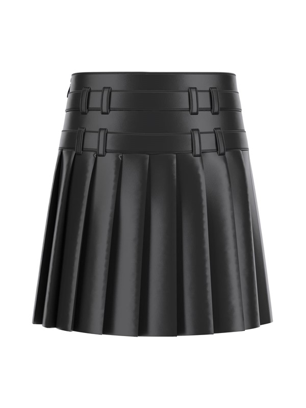Pu midi skirt