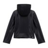 Pu hooded ls jacket w/zip