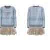 Ls mixed fabric dress