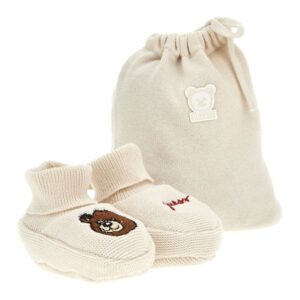 Set booties + knitted gift bag