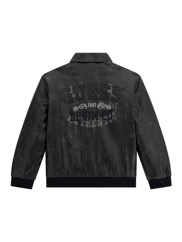Pu leather padded ls jacket w/