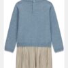 Ls mixed fabric dress