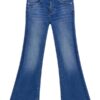 Stretch denim flare fit pants