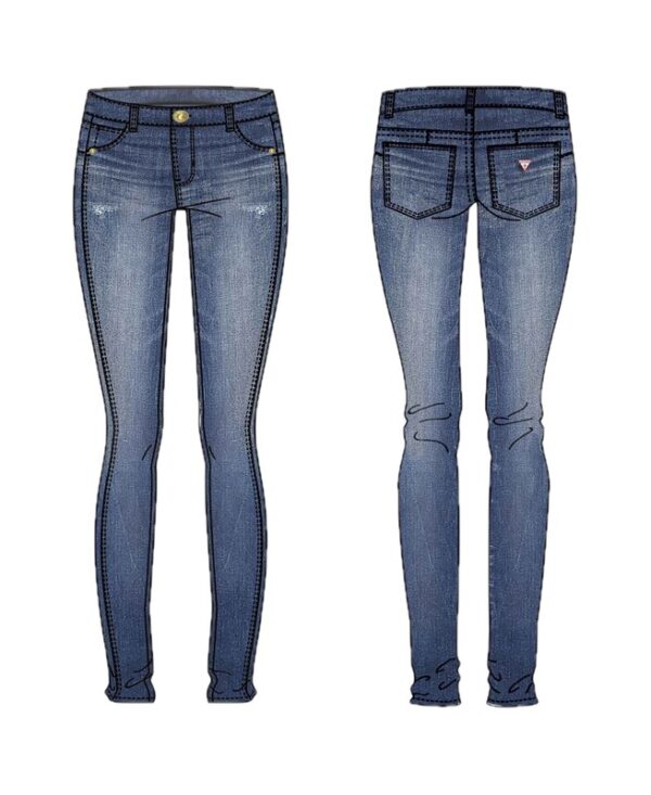 Stretch denim skinny pants