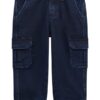 Knit denim cargo pants