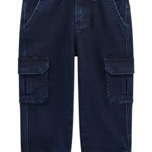 Knit denim cargo pants