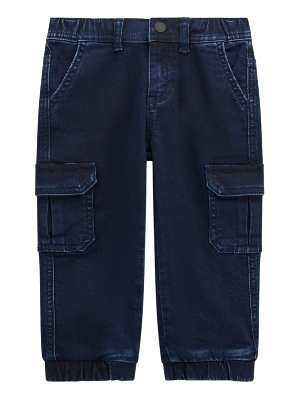 Knit denim cargo pants