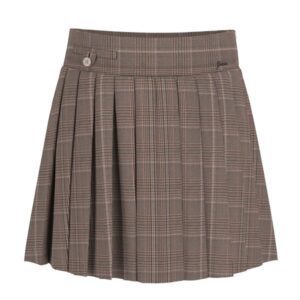 Check pleated mini skirt