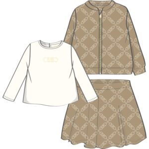 Comp. 3 pz t-shirt gonna giacca insieme