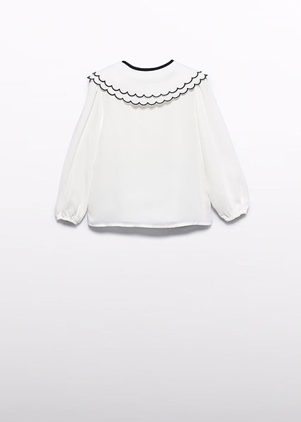 Blusa chiffon collo ricamo