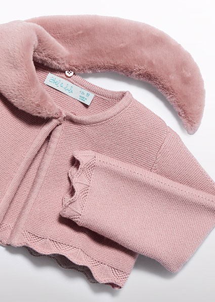 Cardigan tricot colletto pell