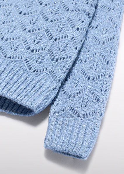 Maglione girocollo traforato