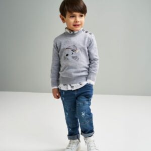 Pantalone denim lungo