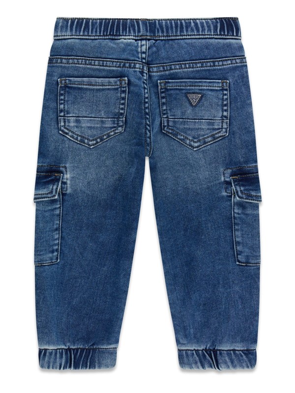 Relaxed cargo knit denim pants