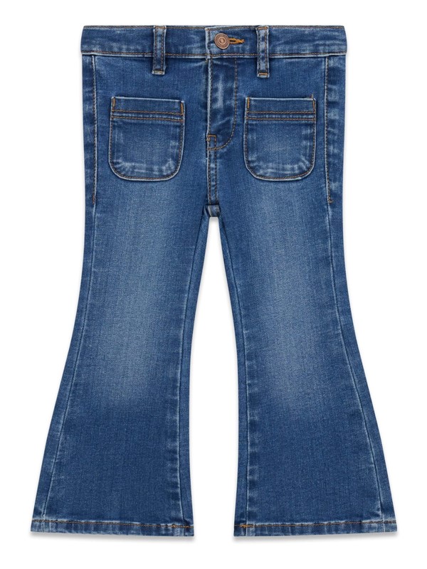 Flare stretch denim pants