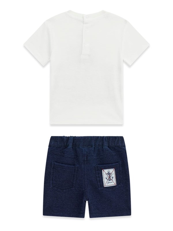 Set ss t-shirt+knit den shorts