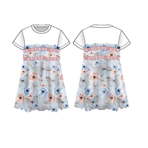 Mixed fabric ss dress