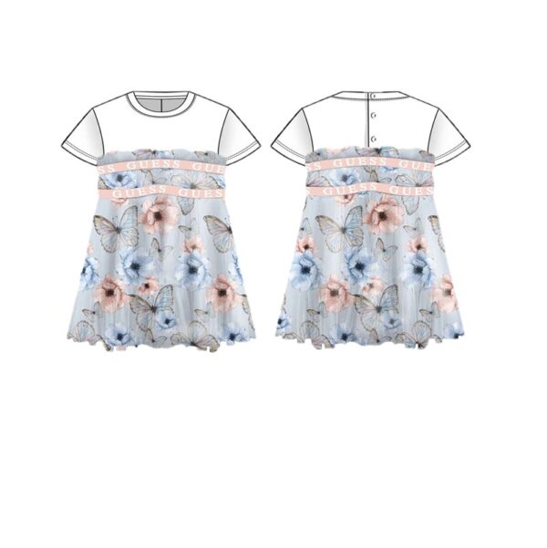 Set mixed fabric dress+panties