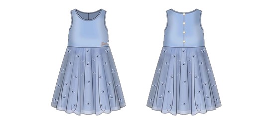 Mixed fabric sl dress_ceremony