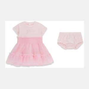 Set mixed fabric dress+panties