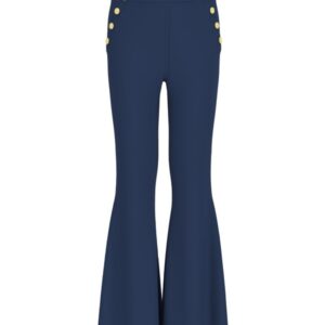 Stretch sateen flare pants