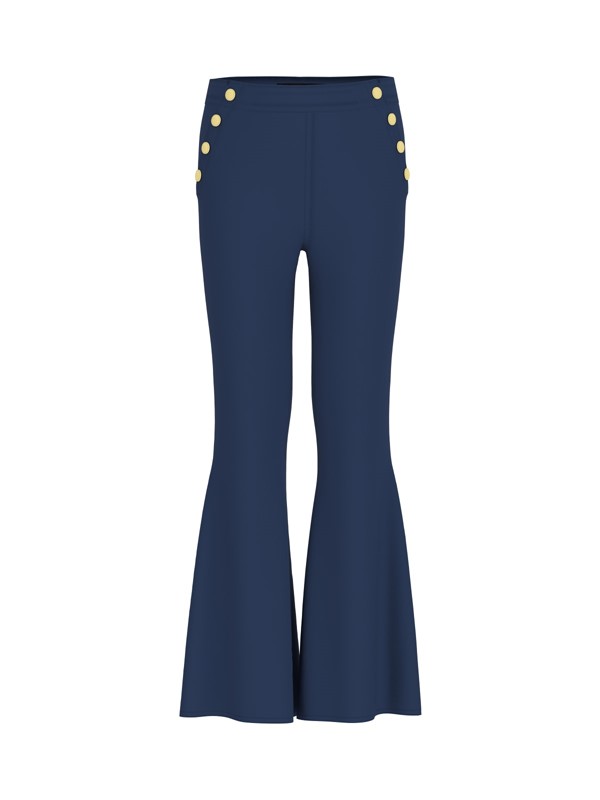 Stretch sateen flare pants