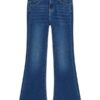 Stretch denim flare fit pants