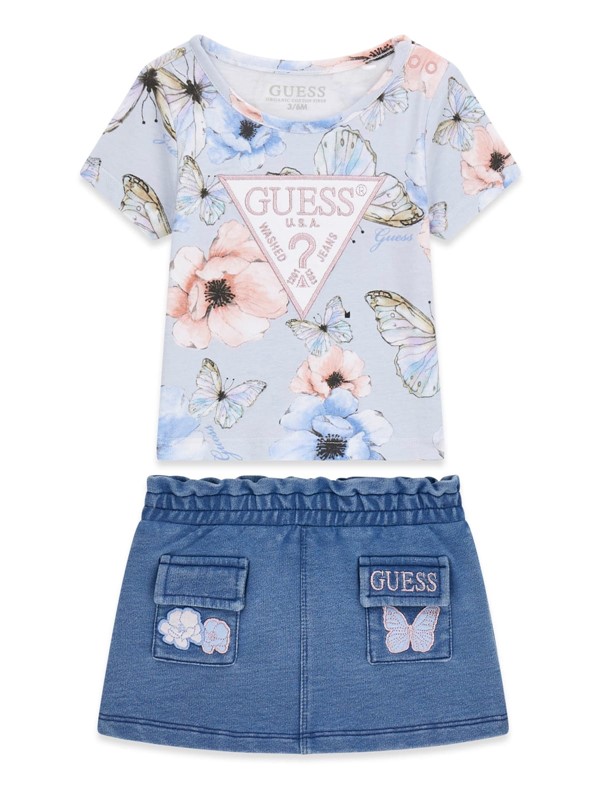 Set ss t-shirt+kintdenim skirt