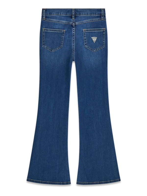 Stretch denim flare fit pants