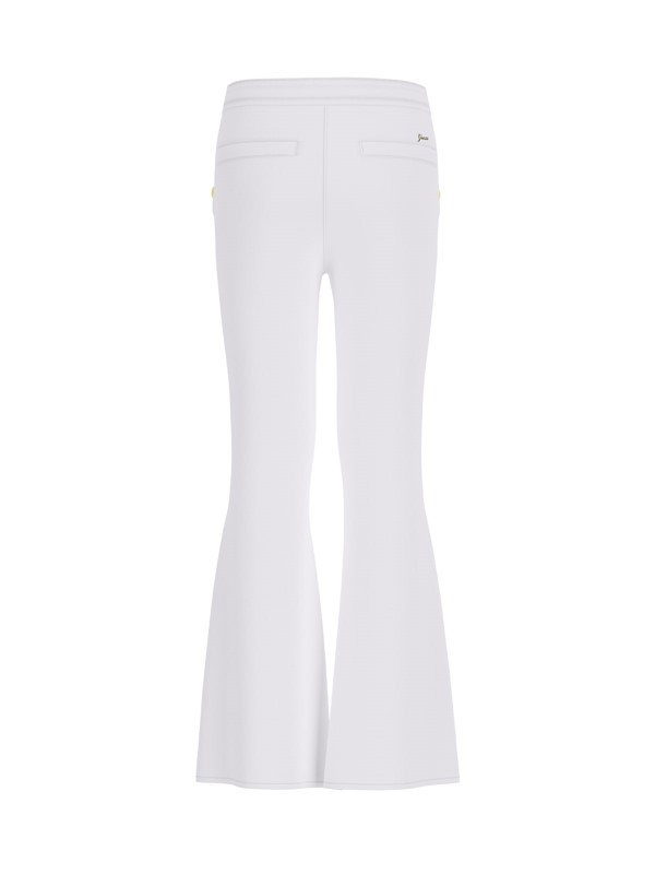 Stretch sateen flare pants