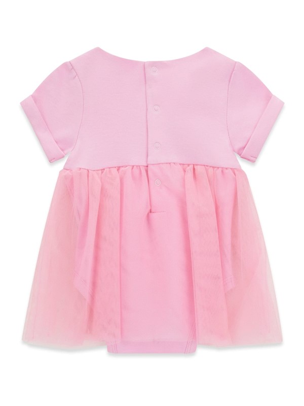 Mixed fabric ss dress bodysuit