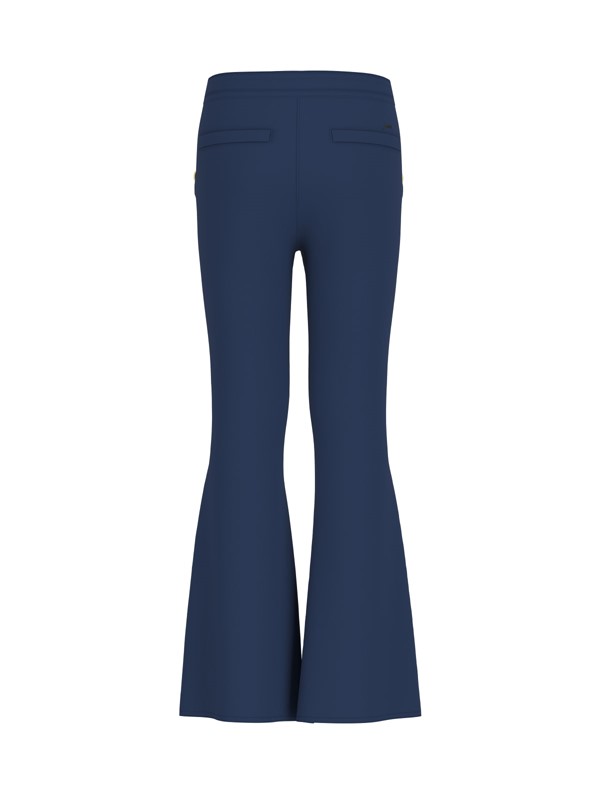 Stretch sateen flare pants