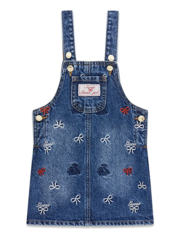 Romper rigid denim w/embro